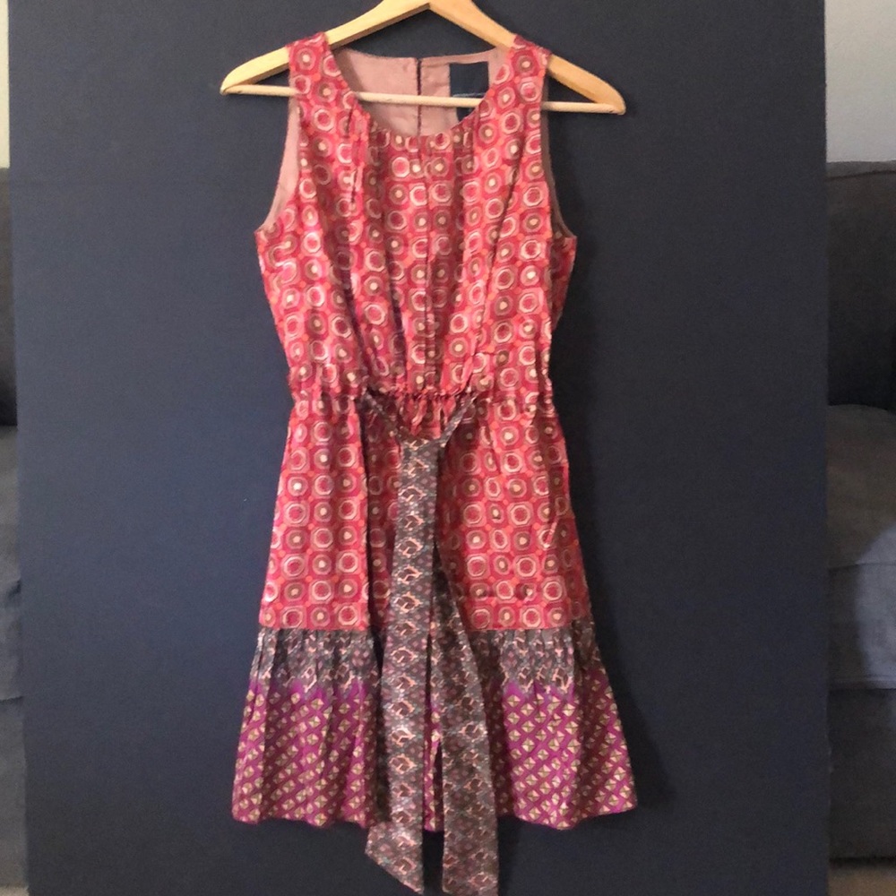 Anthropologie silk blend mini dress